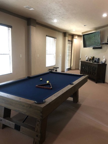 Pool table in the Galveston home
