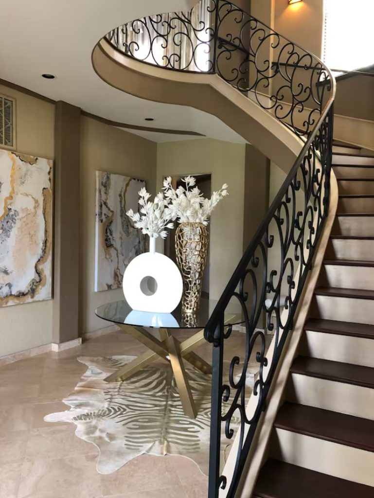 Staircase in the Galveston home