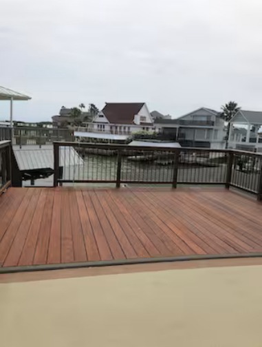 Deck overlooking the water in Galveston