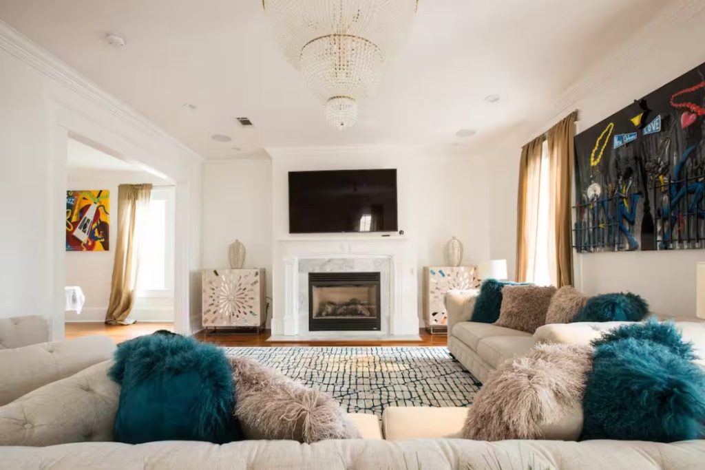 Living room in the New Orleans home