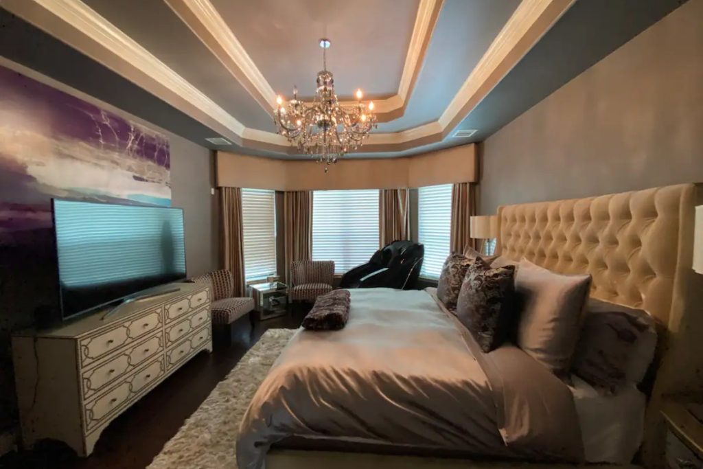 Bedroom with tray ceiling in Pearland